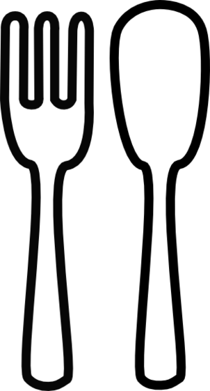 Pork Clipart Spoon - Fork And Spoon Clip Art (302x561)