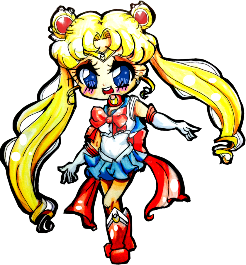 Sailor Moon Chibi By Hatsunesnow - Chibiusa (838x953)