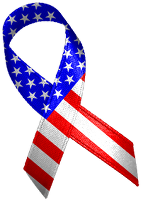 The Proceeds From The Hba Truck Pull, Beyond Event - American Flag Cancer Ribbon (420x420)