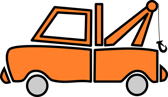 Truck Orange Vehicle Tow Truck Breakdown T - Tow Truck Clip Art (589x340)