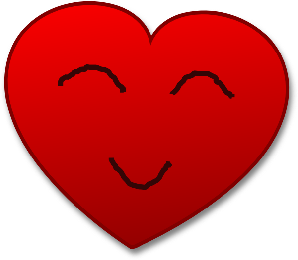 Smileys Clipart Red Heart - Heart With A Smile (600x525)