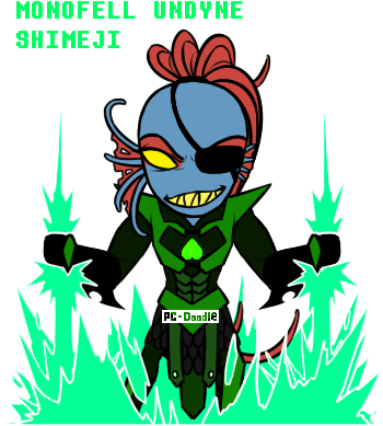 Monofell Undyne Shimeji By Pc-doodle - Shimeji Undyne The Undying (355x400)