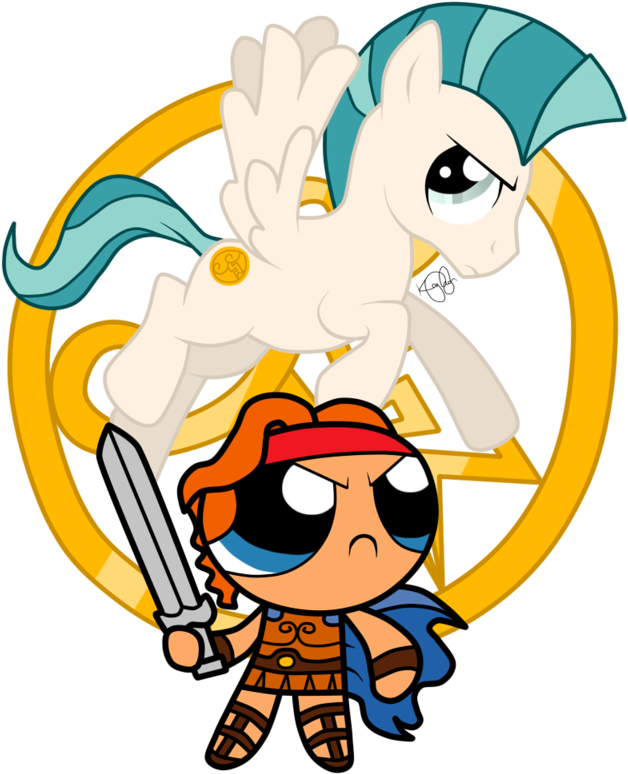 Hercules Pegasus Meet The Powerpuff Girls>>> It's A - Hercules With Pegasus (800x800)