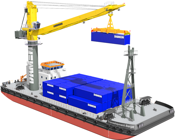 Barge Png Clipart - Container Crane Png (1300x575)