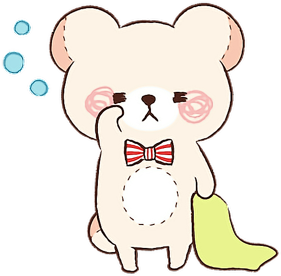 Bear Cute Kawaii Sleepy Bowtie Blanket Blush Tumblr - Illustration (640x640)
