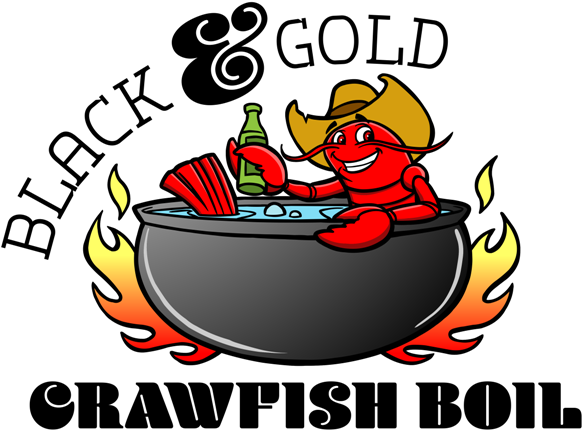 Black & Gold Crawfish Boil - Cartoon (640x463)
