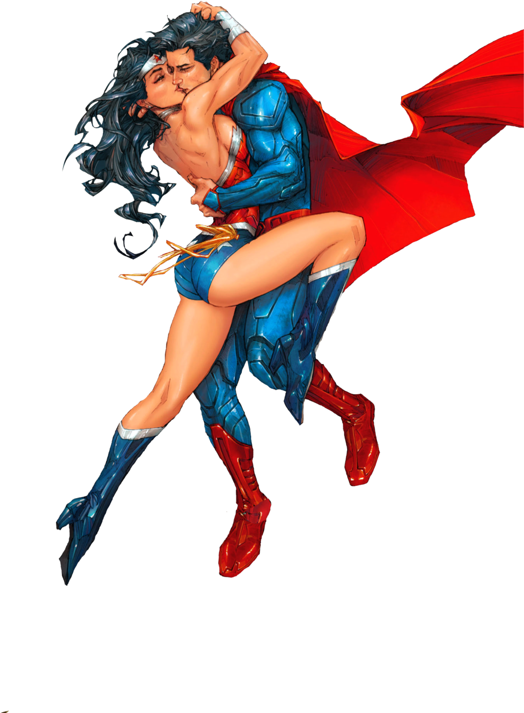 Drawn Superman Kiss - Diana Prince / Wonder Woman (1024x1420)