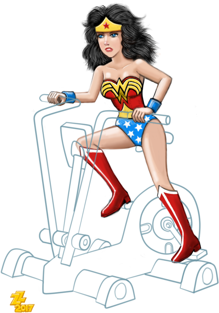 Draw Wonder Woman In The Middle Of A Workout V2 By - Drawing (738x1083)