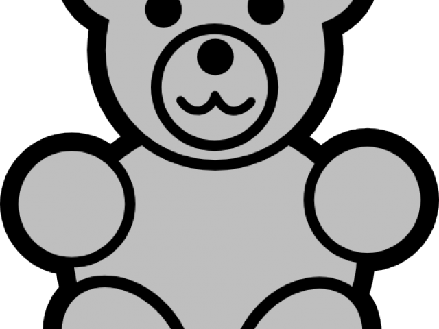 Gummy Bear Clipart Grey Bear - Teddy Bear Drawing Easy (640x480)