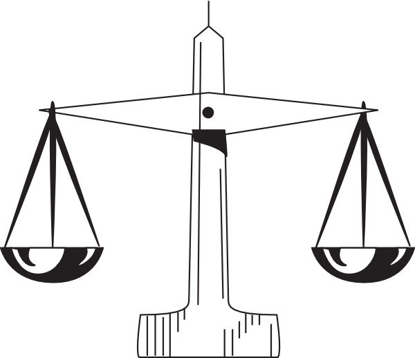 Free Vector Scale Of Justice Clip Art - Scale Of Justice (600x518)