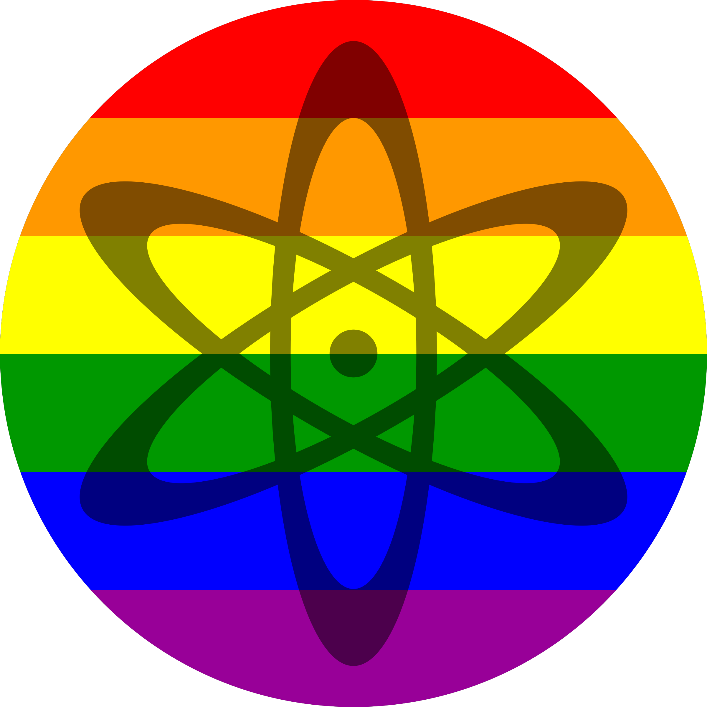 Atom Shadow On Rainbow Flag - Sience Funny T Shirt (2400x2400)