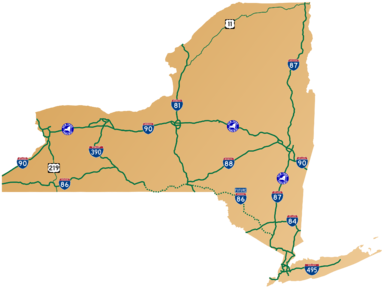 Major Routes Map - New York State Thruway (400x304)