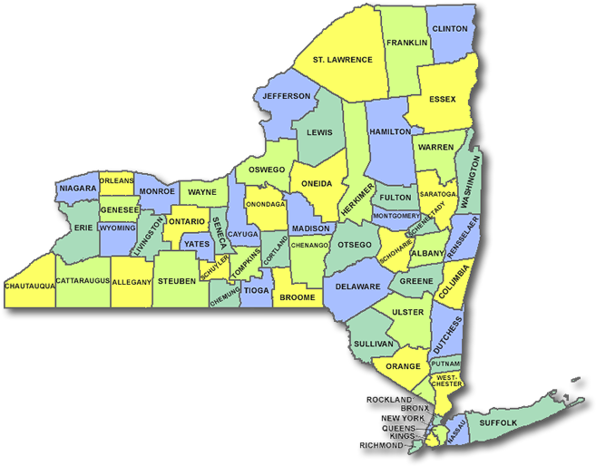 This Is A New York State Map - Map Of New York (670x560)
