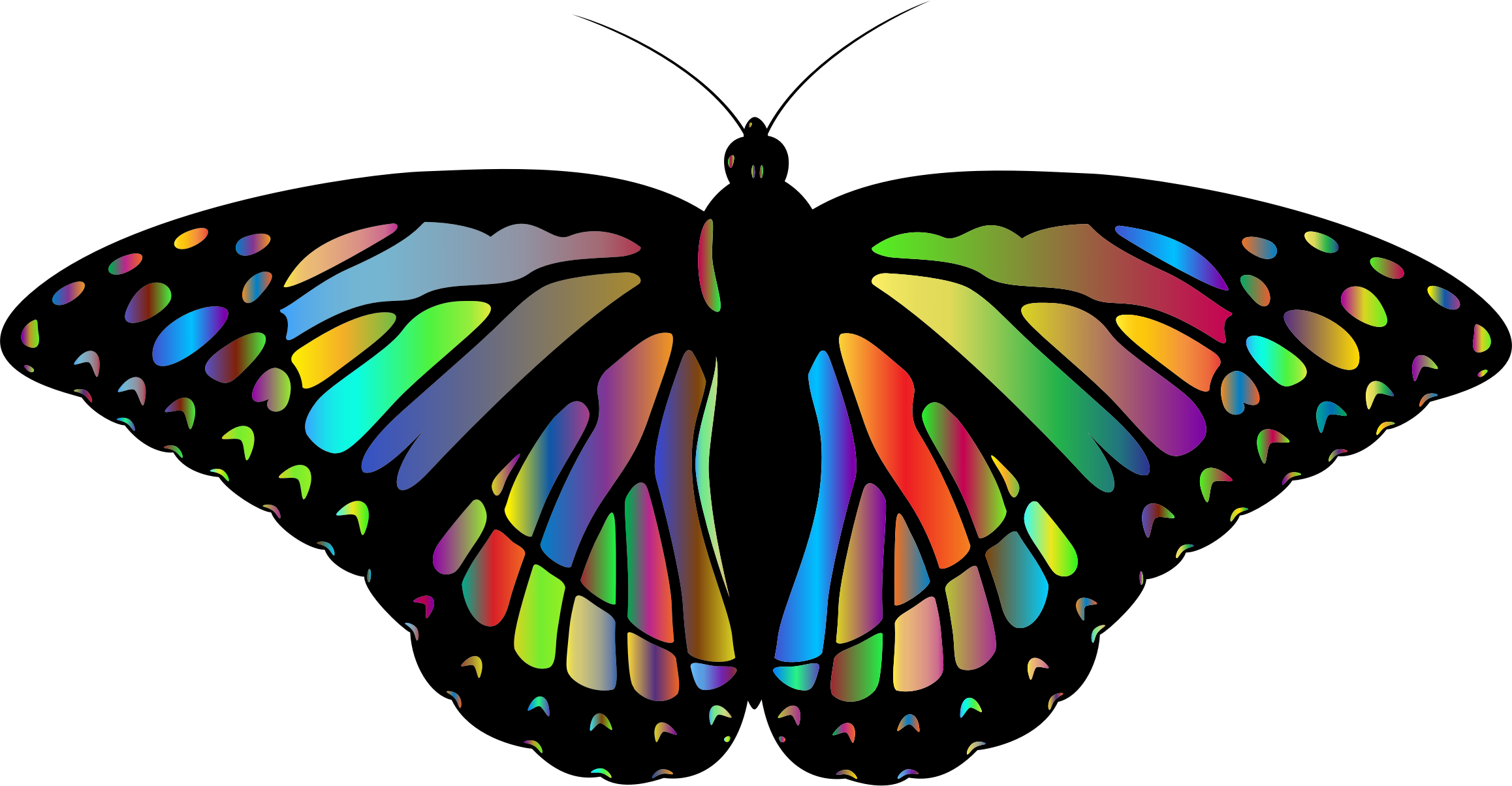 This Free Icons Png Design Of Prismatic Monarch Butterfly - Alas De Mariposa Monarca Png (2316x1204)
