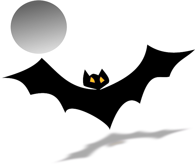 Mammal, Wings, Flying, Fluttering, Moon, Dracula - Bat (640x544)