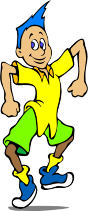Boy Wearing Shorts And Tshirt Clipart - Dancing Animated Clip Art (300x714)