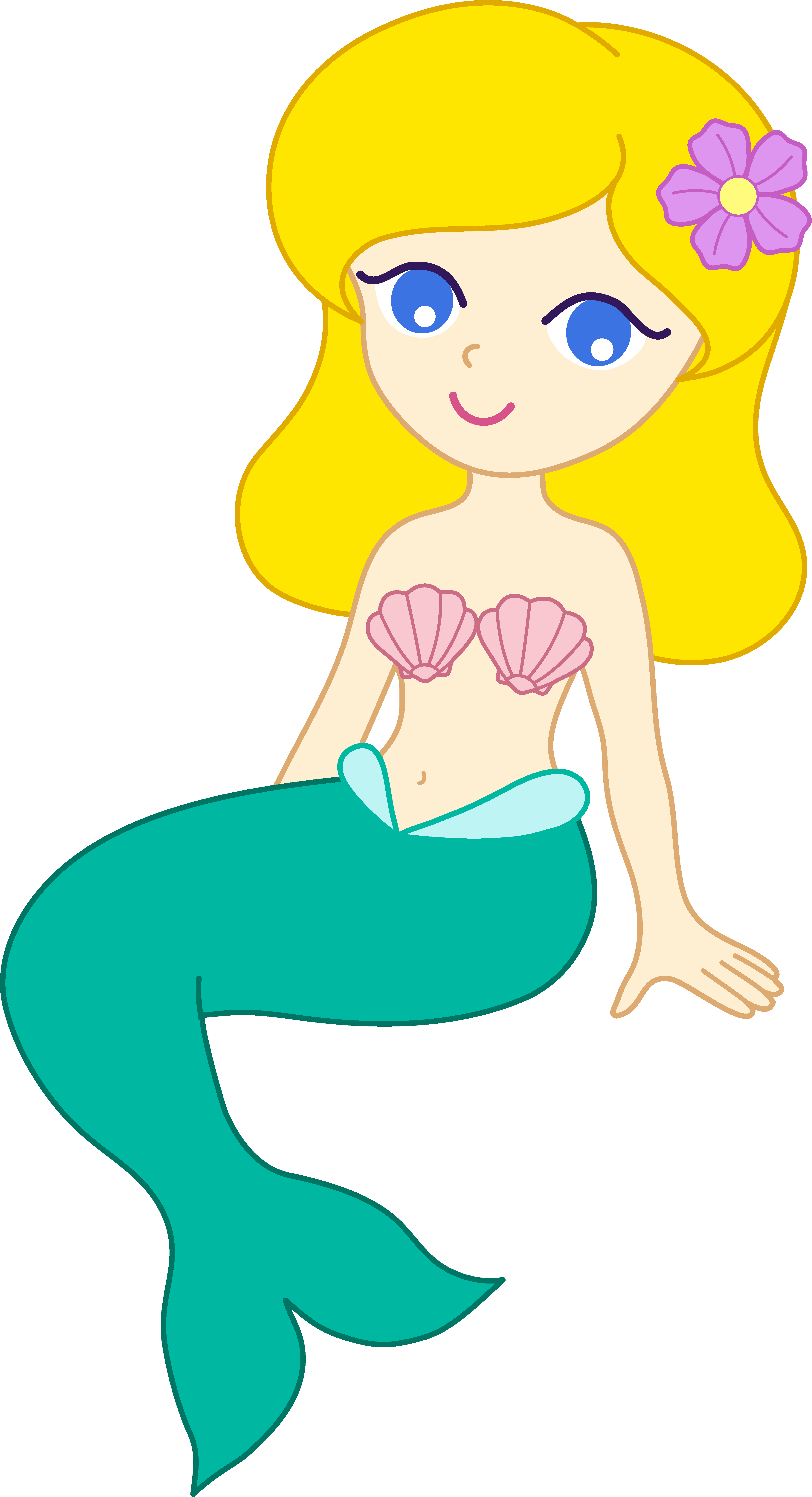 Free - Mermaid Clipart Blonde (4340x8001)