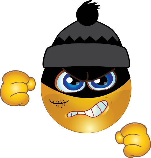 Thief Smiley Emoticon Clipart - Thief Emoticon (512x538)