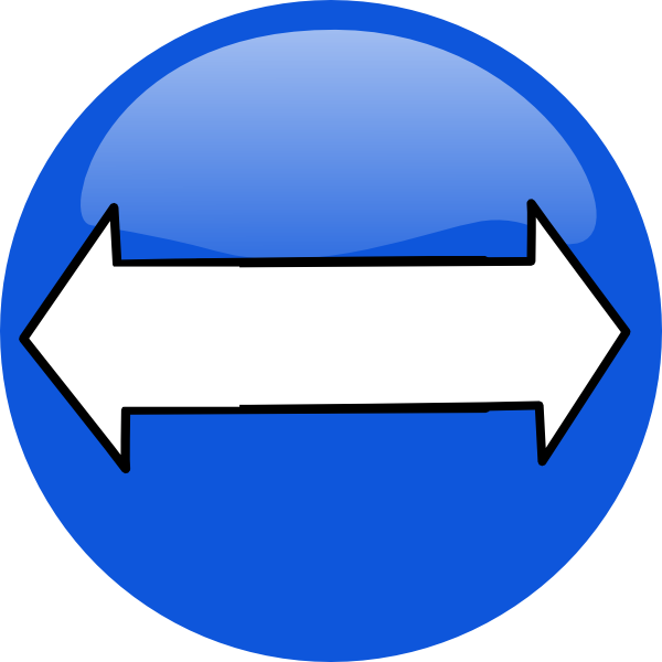 Blue Bidirectional Arrows Clean Clip Art - Bidirectional (600x600)