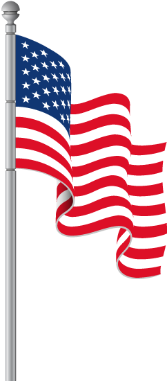 Thank You For Your Service - American Flag Pole Vector (264x576)