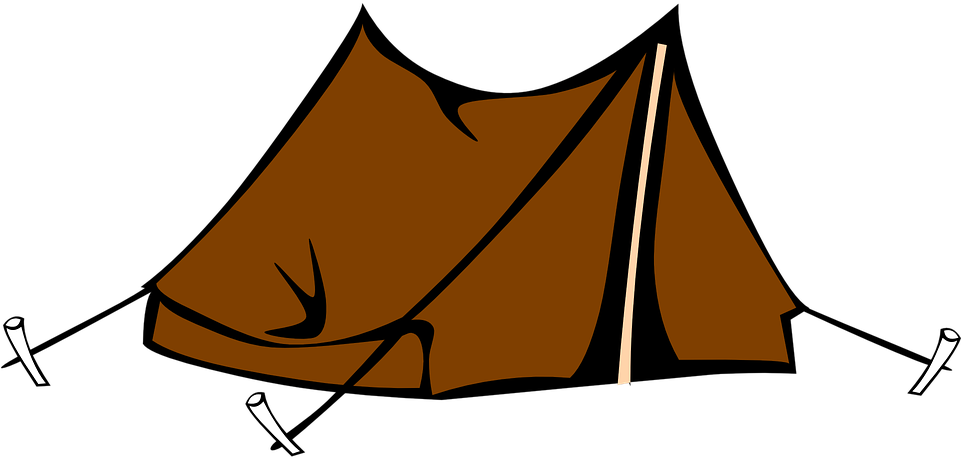 Tent Camping Brown Outdoor Woods Nature Su - Example Of Triangular Prism (960x480)