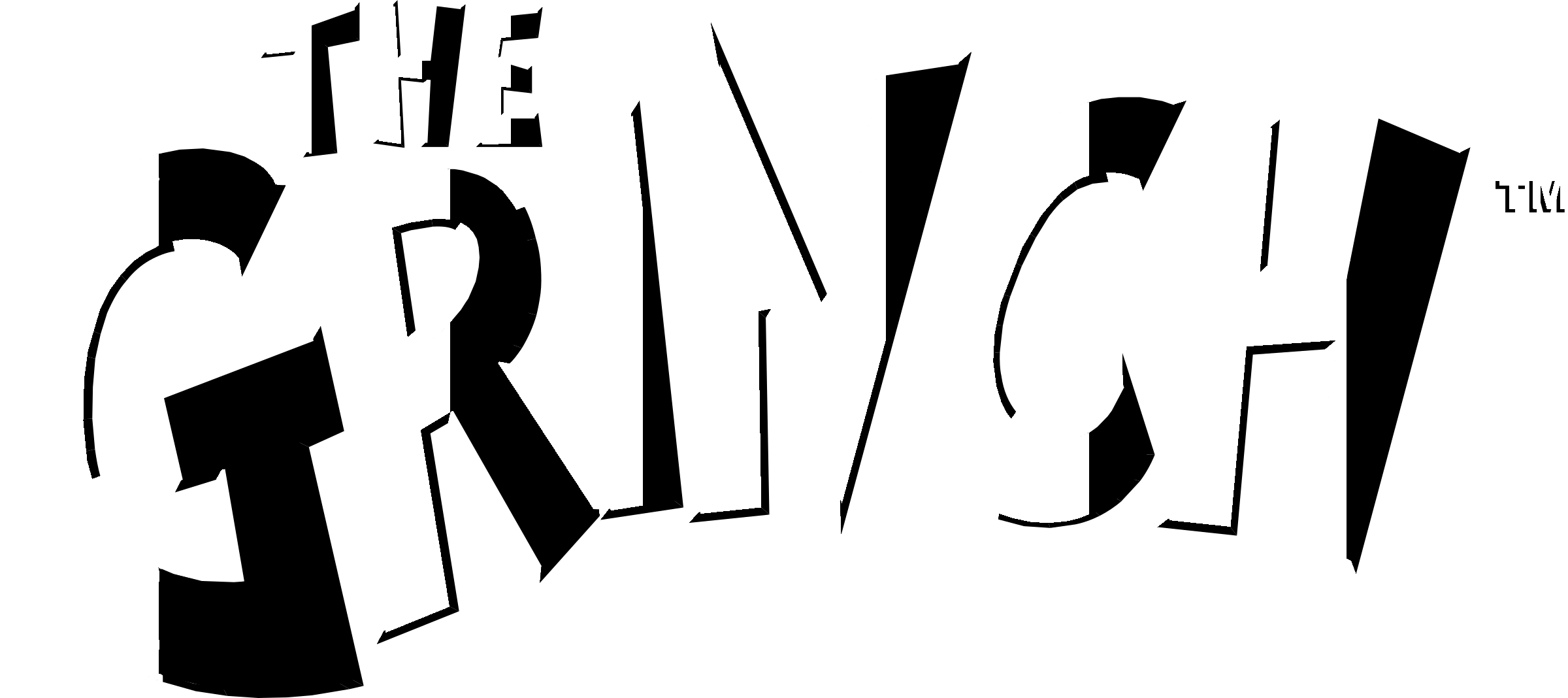 The Grinch Logo Black And White - Graphic Design (2400x1068)