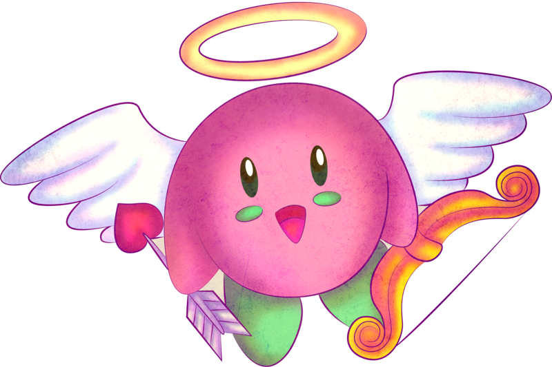Cupid Cherry Kirby By Ugh First Aid - Cartoon (800x533)