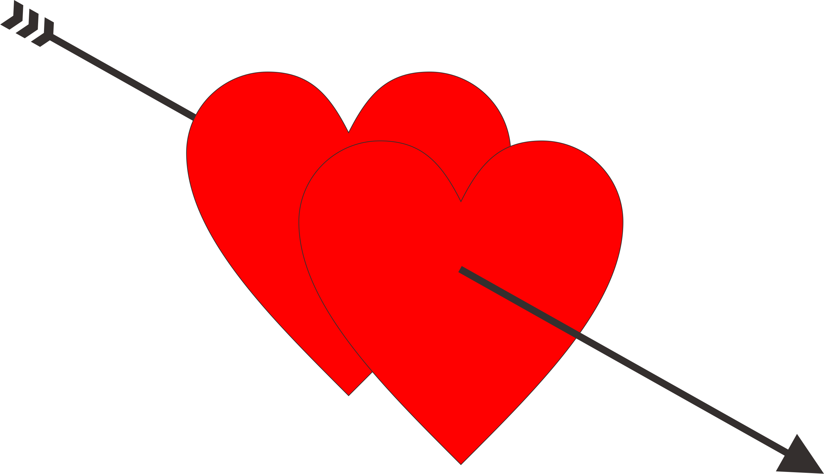 Cupid Arrow Heart - Corações Com Flecha Vetor (2769x1595)