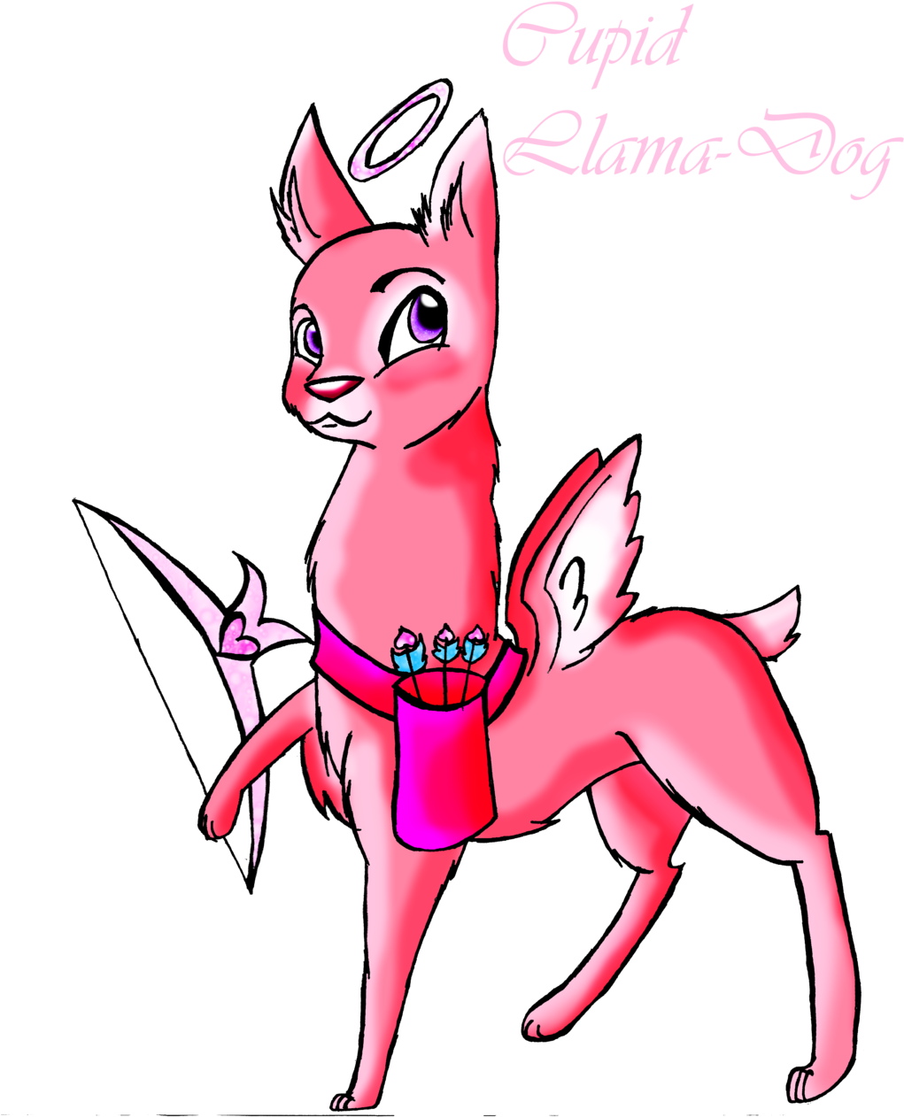 Cupid Llama Dog By Smoluniverse Cupid Llama Dog By - Cartoon (1024x1282)