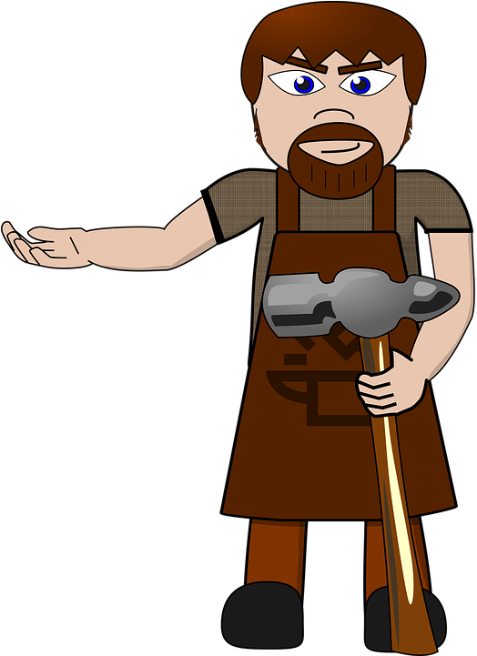 Security Guard Cliparts 15, Buy Clip Art - Cartoon Blacksmith (545x720)