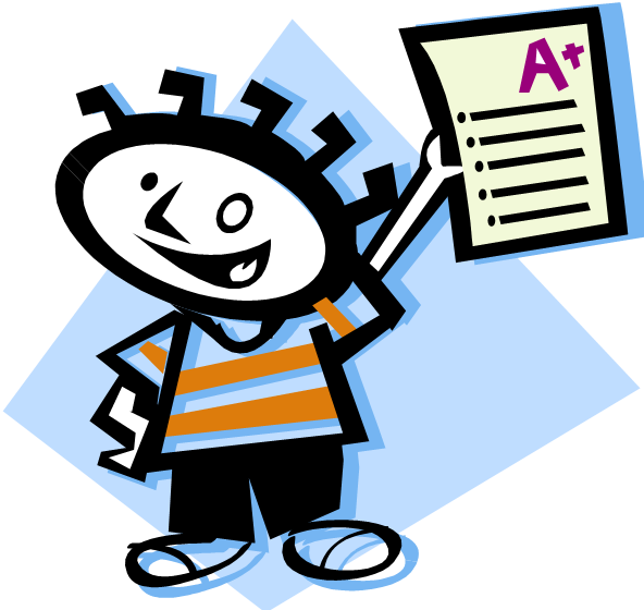 Important Report Card Information - Cartoon A Plus Paper (592x560)