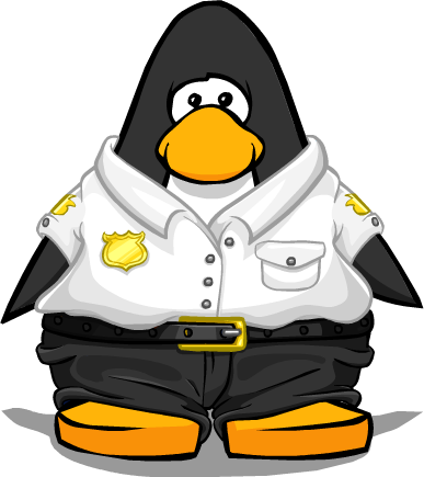 Security Guard Uniform On Player Card - Club Penguin Security Guard (387x435)