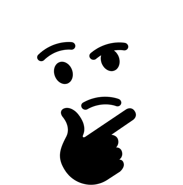 Thinkparty Discord Emoji - Thinking Emoji Black And White (613x613)