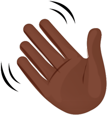 Black Hand Waving Emoji (430x450)