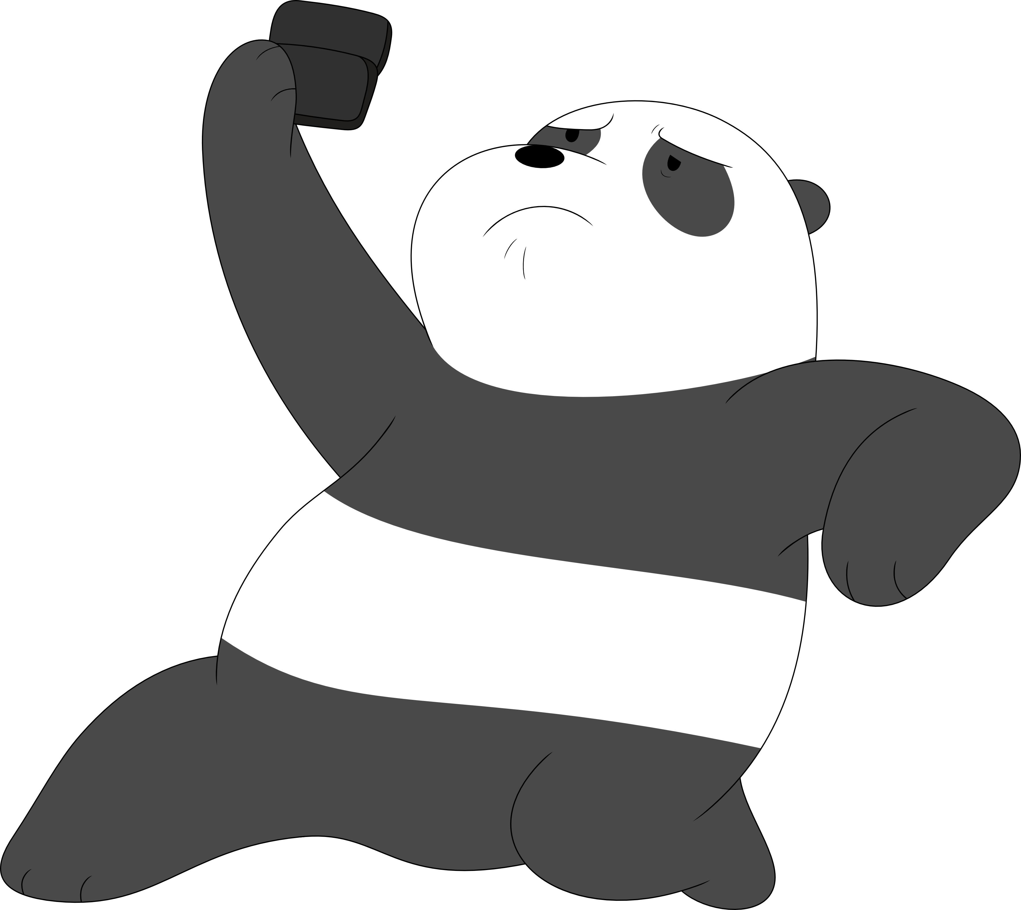 Pandas With Phones Are Cool By Porygon2z - We Bare Bears Png (3550x3165)