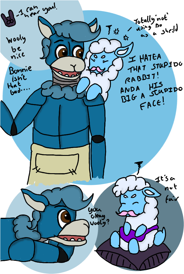 Fnaf Oc Gift Floofy Bloo Waiter Duo By Hammyhammy22 - Cartoon (720x960)