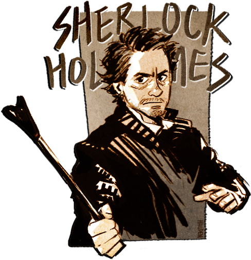 Sherlock Holmes - Robert Downey Jr Sherlock Holmes Art (500x517)