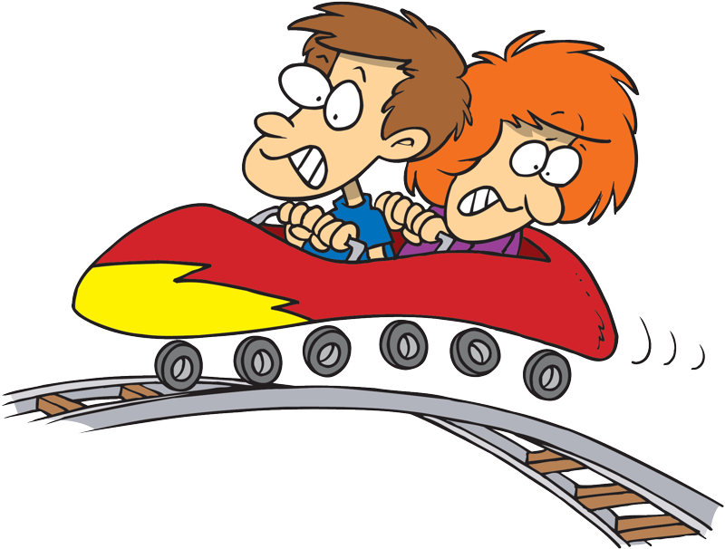 Family On A Roller Coaster - Roller Coaster Cars Clipart (800x606)