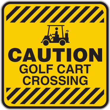 Hw11-11a Caution Golf Cart Crossing - Golf Cart Clip Art (400x400)