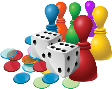 The Game Of Steps Tokens And Dice - Dice And Chips Png (400x321)