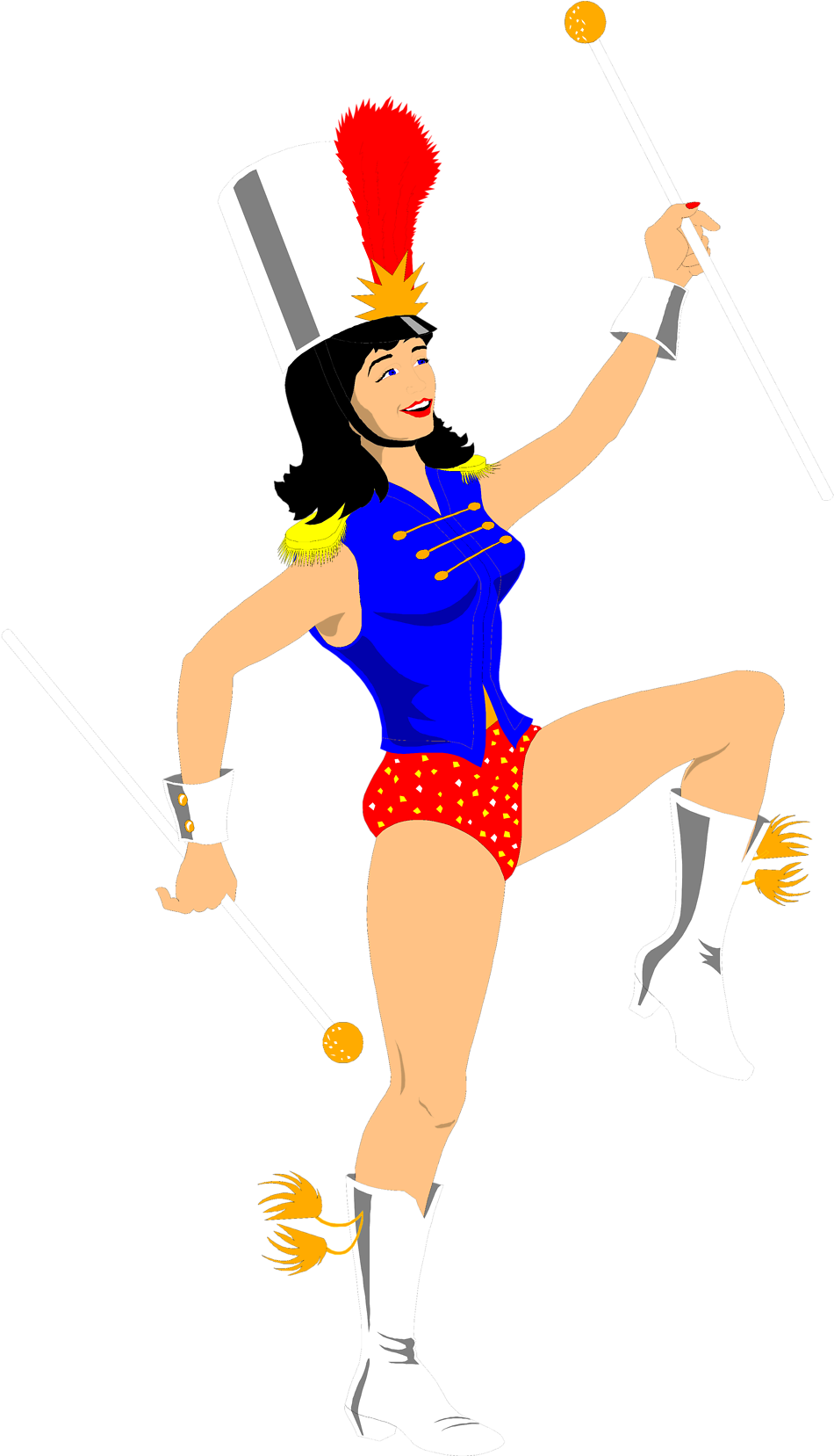 Illustration Of A Band Majorette - Majorette Clipart Png (958x1656)