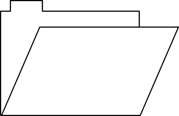 Folder Black And White Clip Artfolder Clipart Black - Folder Icon Png White (600x389)