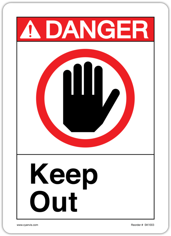Cyanvis Safety Sign Legend, Ansi - Panduit General Danger Sign With English Text Polyester, (580x791)