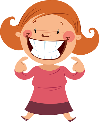 Smiling Woman - Happy Cartoon Girl (400x496)