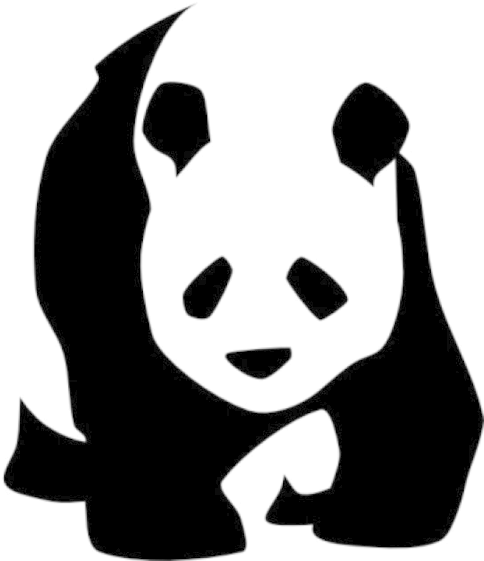 Back To Top - Panda Black And White (500x560)