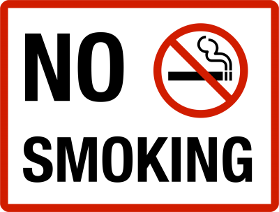No Smoking Icon And Text Png Images - Printable Non Smoking Sign (400x303)