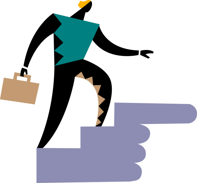 Vector Illustration Of Businessman Climbs Stairs And - Vector Illustration Of Businessman Climbs Stairs And (756x700)