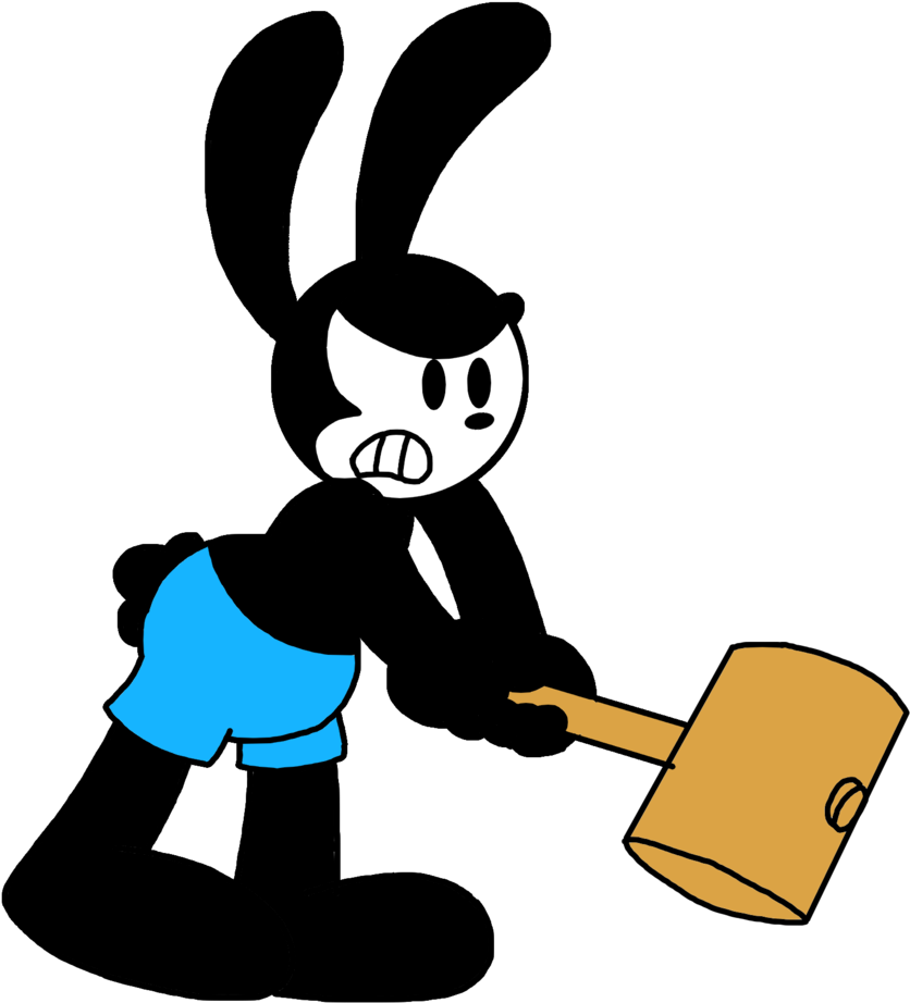 Marcospower1996 Angry Oswald Holding Hammer - Remake (1024x1024)