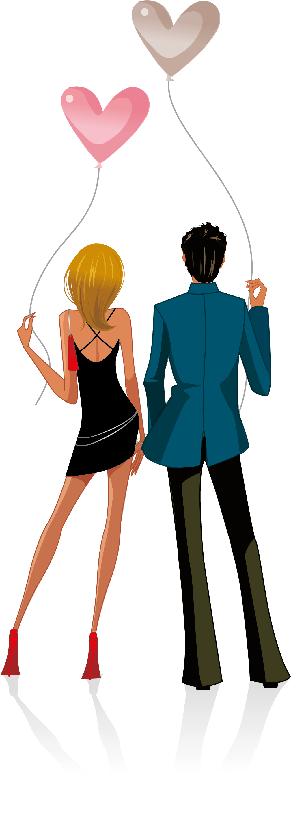 Stock Photography Cartoon Royalty-free Illustration - Couple Holding Balloons (2480x3508)