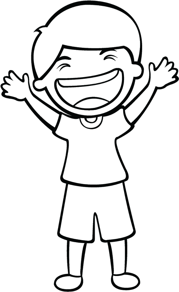 Kids Laughing Clipart Black And White Collection - Clip Art (1600x1077)
